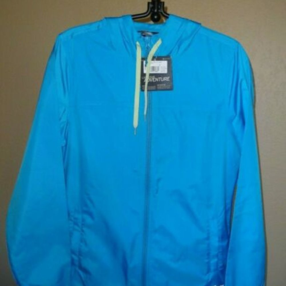 NEW Eddie Bauer Jacket Blue Size S Lightweight Motion Storm Rain Hood Zip NWT
